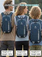 Foldable Small Hiking Backpack with 3 Strap Pockets (Darkgray)