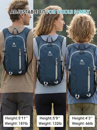 Foldable Small Hiking Backpack with 3 Strap Pockets (Darkgray)