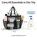 Mesh Shower Caddy Portable with Dividers (Black with Dividers / L (Classic Dorm Caddy))