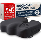 Seat Cushion Memory Foam Chair Pad for Tailbone Pain Relief (Black / X-Large)