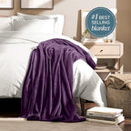 Fleece Blanket Luxury Microplush (Full/Queen / 16 - Plum)