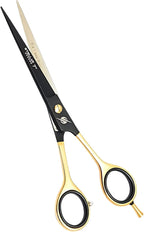 Professional Barber Hair Cutting Scissors 7.5” – Premium Japanese Stainless Steel Hair Shears with Razor Edge Blades – Salon & Home Haircut Scissors for Men, Women, Kids & Pets – Black Gold Series