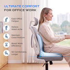 Car Seat Cushion and Lumbar Support Pillow One Piece (Blue-a / 1 Piece)