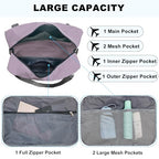 Foldable Carry on Luggage Bag 22x14x9 Personal Item Bag for Airplanes Travel Duffel Bag for Women and Men (Purple / 40L)