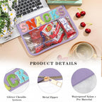 Clear Snacks Bag for Travel (Purple-Snacks)