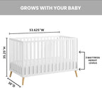 Oxford Baby Cozy Nest Convertible Island Crib, Snow White/Natural - Image 4