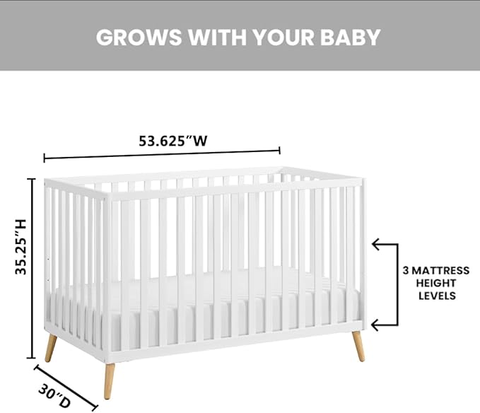 Oxford Baby Cozy Nest Convertible Island Crib, Snow White/Natural - Image 4