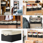 15.7" x 12" Wide & Low Fabric Storage Bin (Black / Wide & Low - 15.75" x 12" x 8.25")