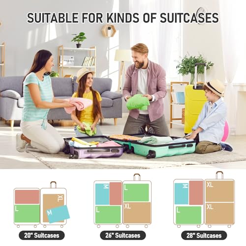4 Set Compression Packing Cubes (Black-4pcs / Set of 4)