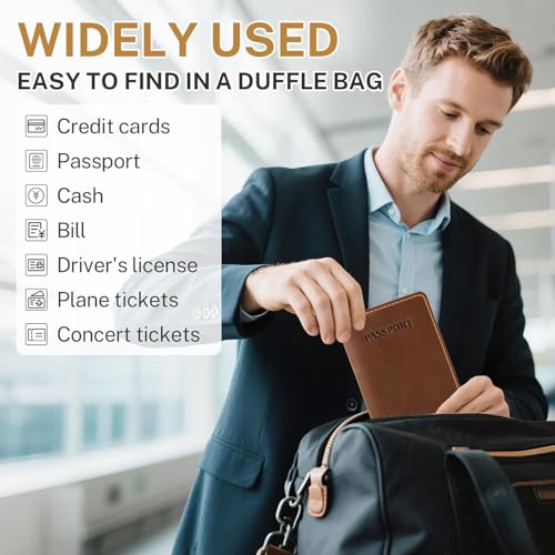 Premium Leather Passport Holder for Travel (Brown)