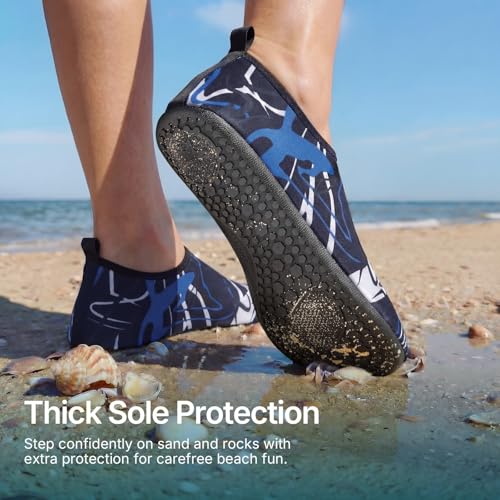 Water Shoes for Women Men Quick (7-8 Women/6-7 Men / Blue-white-w019)