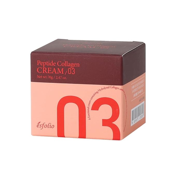 esfolio Made in Korea Peptide Collagen Cream 2.47 oz – Moisturizing Face Cream with Peptide Complex and Marine Collagen for Smooth, Firm, and Radiant Skin