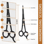 Hair Cutting and Hairdressing Scissors 6.5 Inch (6.5 Inch (Pack of 1) / Black)