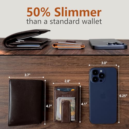 Airtag Wallet for Men (Burnt Umber&Orange068)
