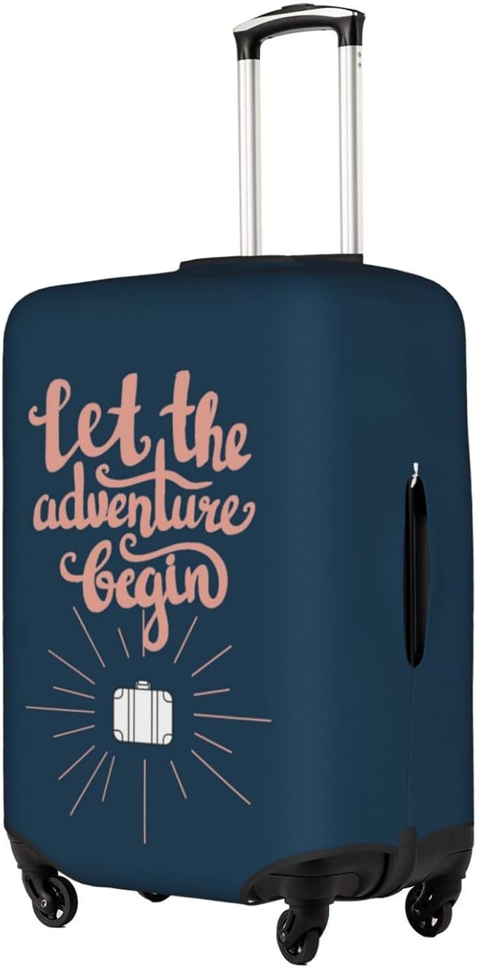 Let The Adventure Begin Luggage Cover Washable Suitcase Protector, Luggage Tag - Image 6