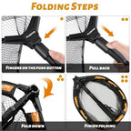 Fishing Net Fish Floating Landing Net with Handle (11.8"/30cm Hoop Size 1.0M Orange(Extendable) / 1.0m (Extendable))