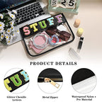 Clear Zipper Pouch for Travel (Black-Stuff)