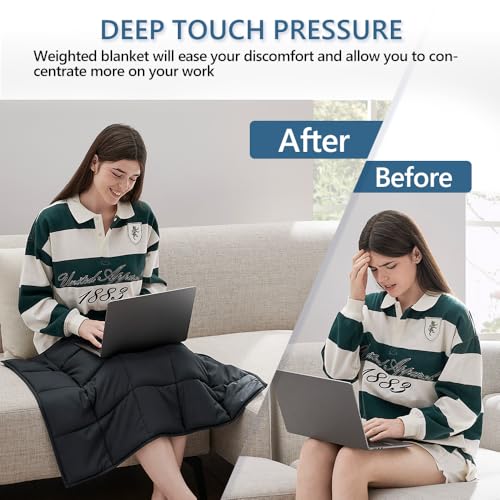 Weighted Lap Blanket 7lb (12-black / 29" x 24" | 7lbs)