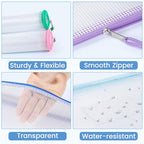 32 Pack Mesh Zipper Pouch Bags (A4/Letter Size / 32 Pack)