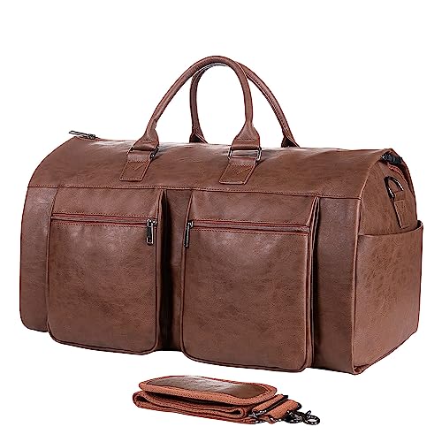 Convertible Travel Garment Bag (Brown-2zipper pocket)