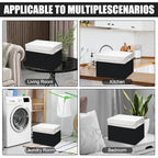 Large 42 Quarts Fabric Storage Bins with Lids [2 (Black & White / Large - 2 Pack)