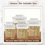 Canvas Laundry Bag with Handles & Square Base (Beige XXL | Square Base / 18"Wx18"Depthx27.6"H)