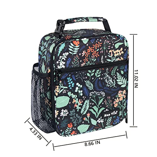 Insulated Lunch Bag Women (Black Floral)