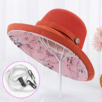 Women Summer Wide Brim Sun Hat Bucket Fishing Hats UV Protection (One Size / M9163-jvse)