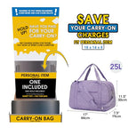 Carry on Duffle Bag Underseat for Airplane (Purple / Small without laptop compartment)