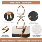 Travel Weekender Duffle Bags for Women (51-Black White Brown / Large)