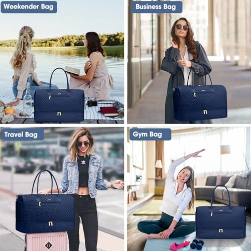 Travel Weekender Bags for Women (62-Blue / Large)