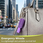 Three Tube Whistle Aluminum Alloy Survival Whistle for Outdoor Needs Sports Referee Emergency (Pure purple2pcs)