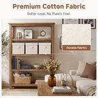 Fabric Storage Bins with Lids (Rustic Linen / Jumbo)