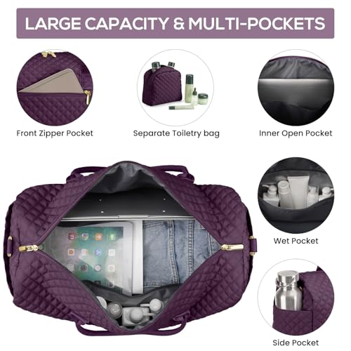 Travel Weekender Duffle Bags for Women (6-Dark Purple / X-Large)