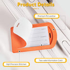 3 Pack Luggage Tags for Suitcases (Bright Orange)