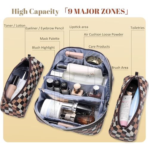 Travel Makeup Bag Organizer Cosmetic Bag (07-A-Coffee)