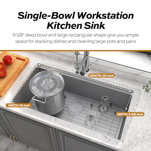 32 Inch Workstation Kitchen Sink (32" x 18" Workstation Sink)