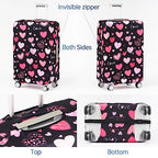 Travelkin Luggage Covers For Suitcase Tsa Approved Suitcase Cover Protector (Loving Hearts-Black / M)