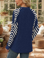 Womens Tops Long Sleeve Shirts Sweaters for Women Fall Teacher Outfits (Small / Blue Apricot)