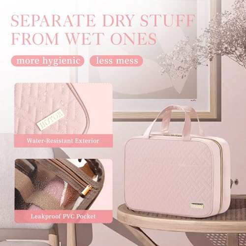 Hanging Travel Toiletry Bag Women Men Essentials Pale Pink (Pale Pink / Medium)