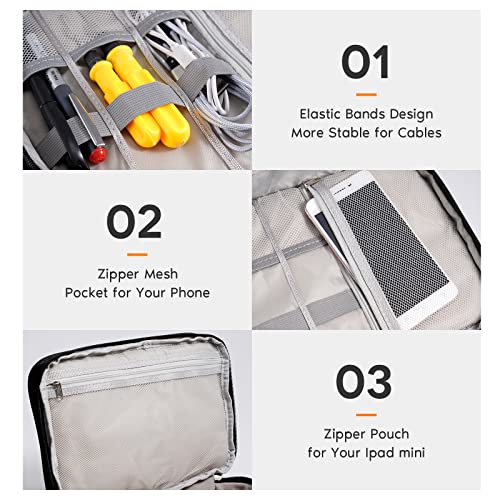 Electronics Travel Organizer (Large / Three layer-Black)