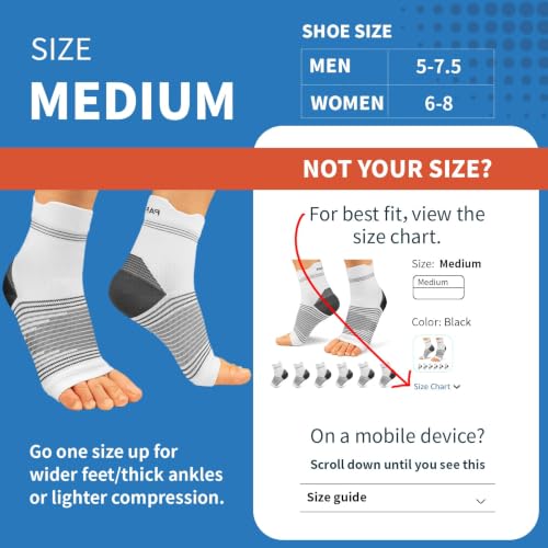6 Pairs Compression Socks with Arch Support for Plantar Fasciitis (White(6 Pairs) / Medium (6 Pair))