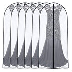 Garment Bags for Hanging Clothes 24"x 60" Coat Covers for Closet Foldable Washable Dress Bags for Hanging Clothes for Long Dress Dance Costumes Suits Gowns Coats (Black / 24''X60'')