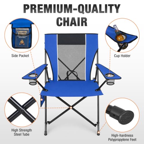 Portable Camping Chairs for Adult (Blue / Large)