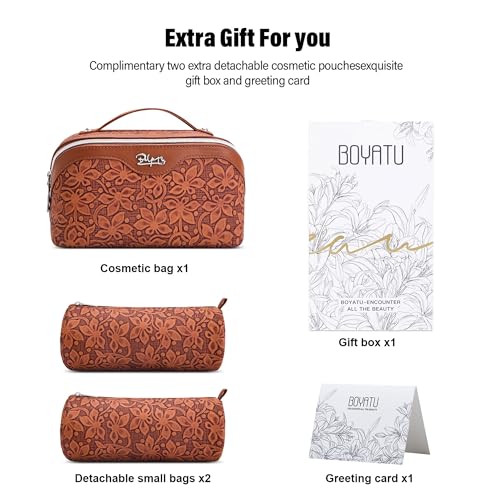 Travel Makeup Bag Cosmetic Bags for Women (Z-61Brown)