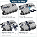 TSA Approved Luggage Straps Heavy Duty Suitcase Belt (navy blue)