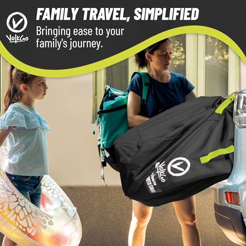 XL Stroller Travel Bag for Airplane with Backpack Shoulder Straps (Black)