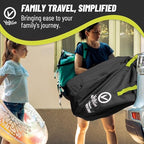 XL Stroller Travel Bag for Airplane with Backpack Shoulder Straps (Black)