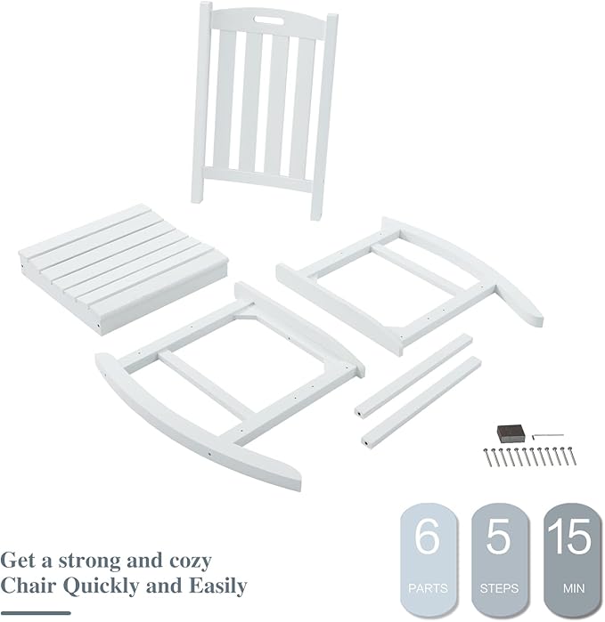 Psilvam Oversized Outdoor Rocking Chair, - Image 7
