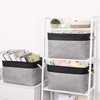Organization and Storage Basket for Shelves (Black&Grey / 3PCS/Extra Jumbo - 20.5Lx15.7Wx13.8H)